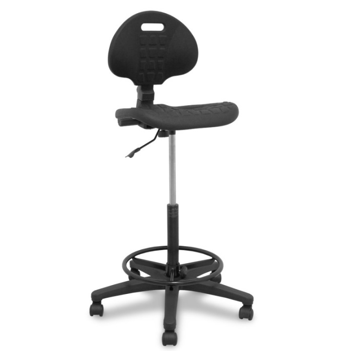 Taburete Nargo poliuretano negro