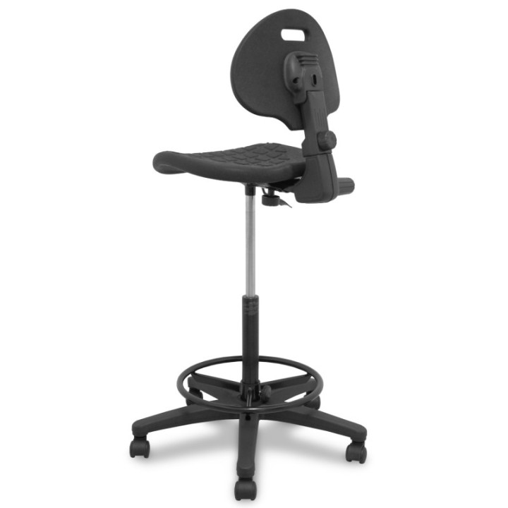 Taburete Nargo poliuretano negro