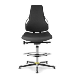 Taburete Tec identity tejido ESD king negro base aluminio topes