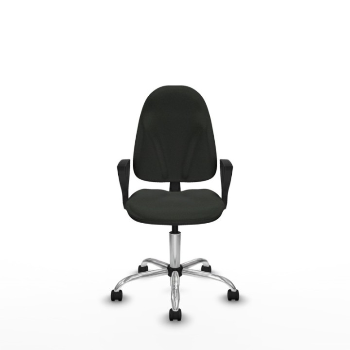 Algarra CP bali negro brazos fijos base cromada ruedas nailon 50mm