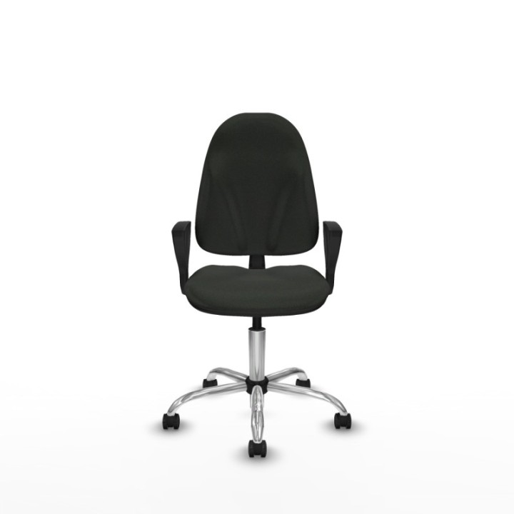 Algarra CP bali negro brazos fijos base cromada ruedas engomadas 50mm