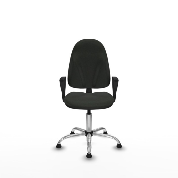 Algarra CP bali negro brazos fijos base cromada topes