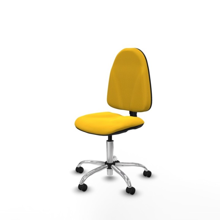 Algarra CP similpiel amarillo  base cromada ruedas autofrenantes 50mm