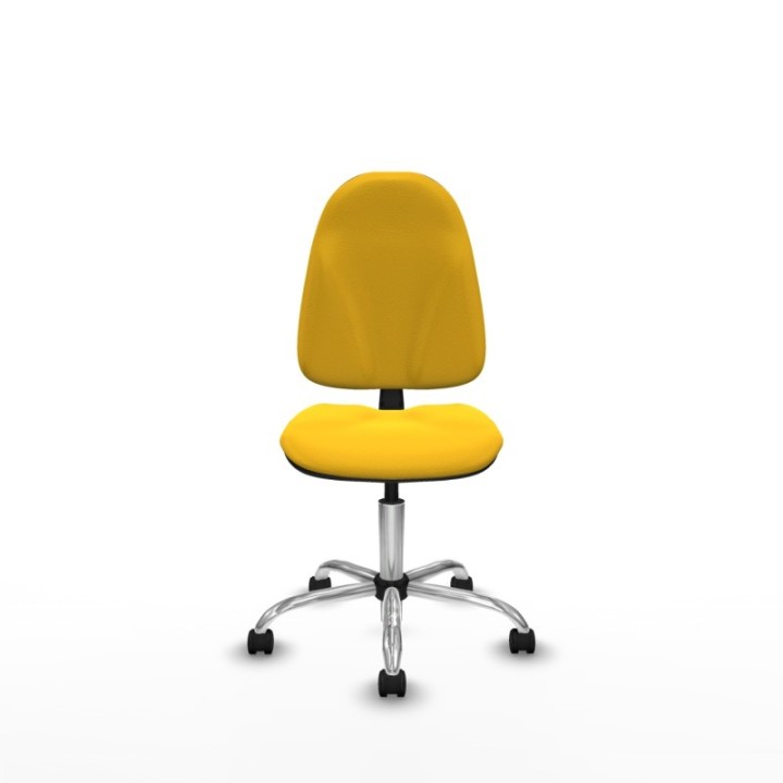 Algarra CP similpiel amarillo  base cromada ruedas nailon 50mm