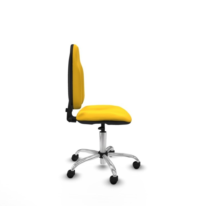 Algarra CP similpiel amarillo  base cromada ruedas nailon 50mm