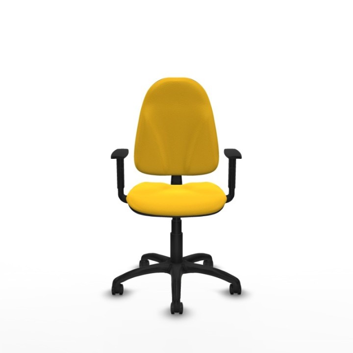 Algarra CP similpiel amarillo brazos 1D base poliamida ruedas engomadas 50mm