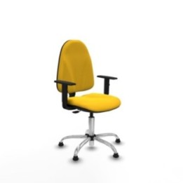 Algarra CP similpiel amarillo brazos 1D base cromada topes