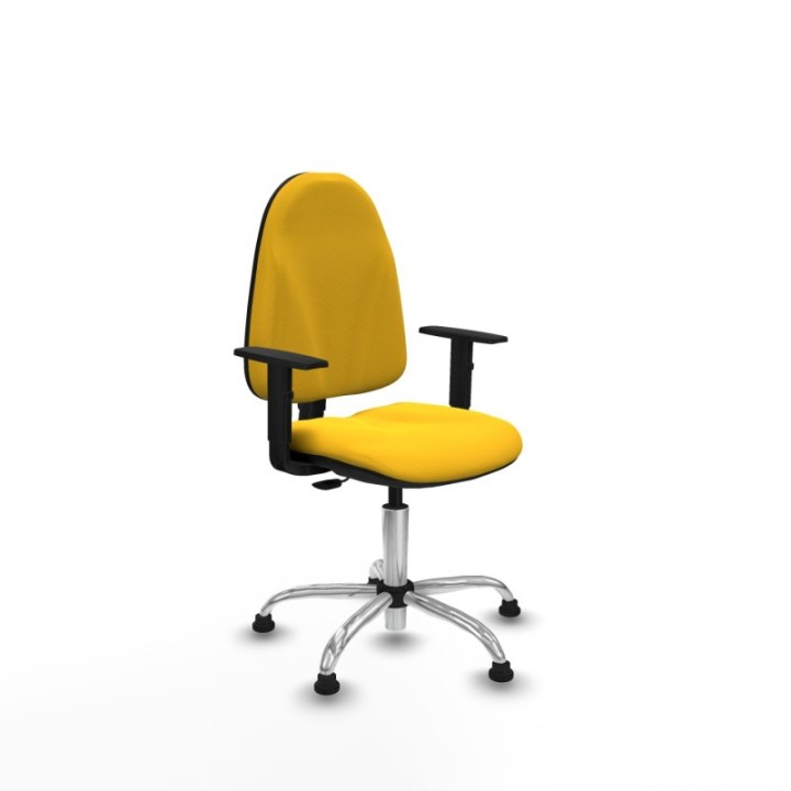 Algarra CP similpiel amarillo brazos 1D base cromada topes