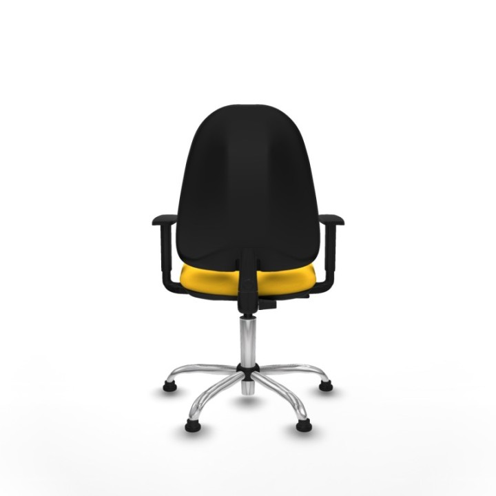 Algarra CP similpiel amarillo brazos 1D base cromada topes