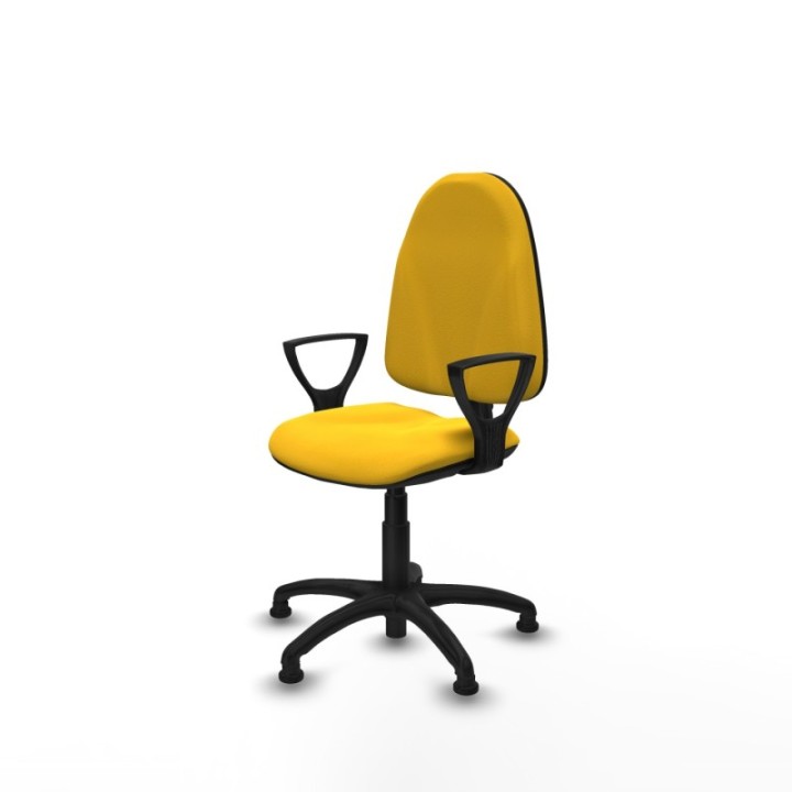 Algarra CP similpiel amarillo brazos fijos base poliamida topes