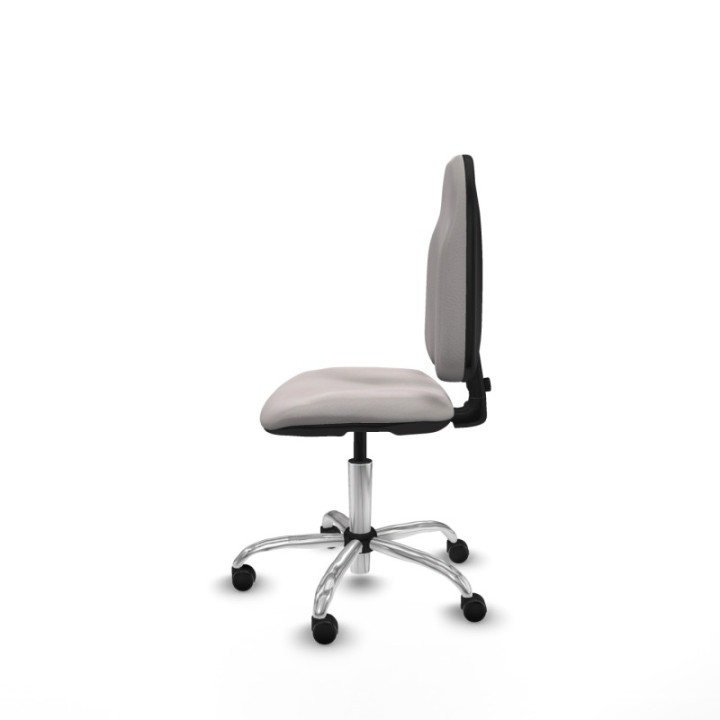 Algarra CP similpiel blanco  base cromada ruedas autofrenantes 50mm