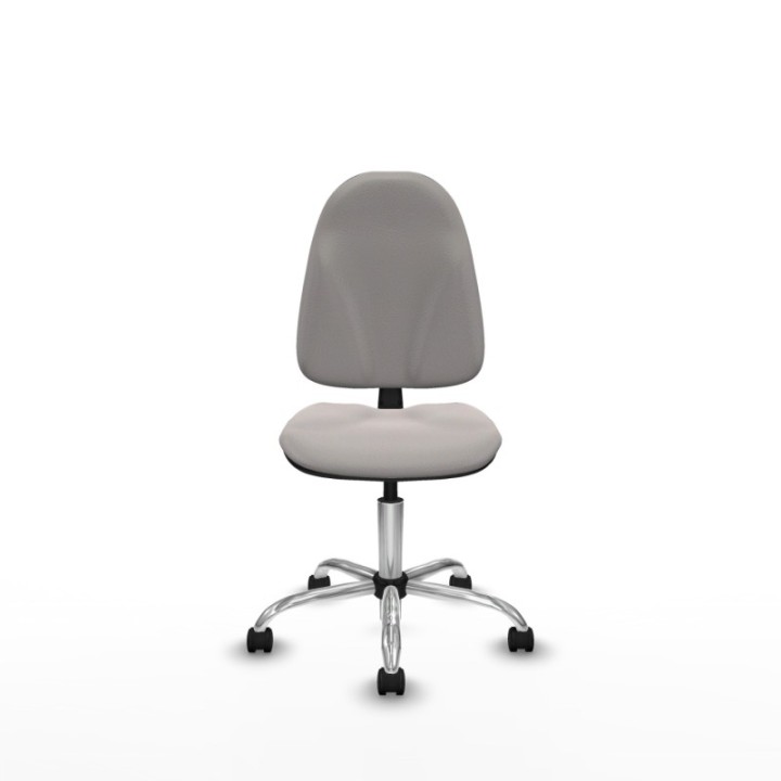 Algarra CP similpiel blanco  base cromada ruedas nailon 50mm