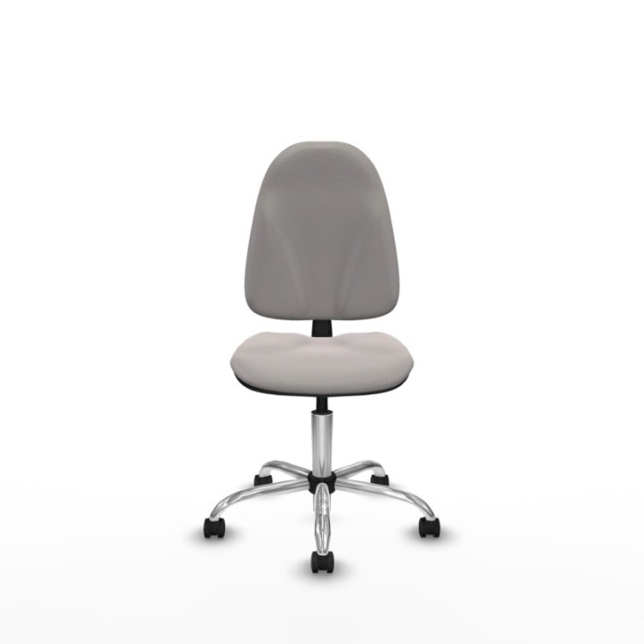 Algarra CP similpiel blanco  base cromada ruedas engomadas 50mm