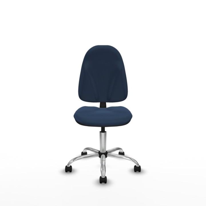 Algarra CP similpiel azul marino  base cromada ruedas nailon 50mm