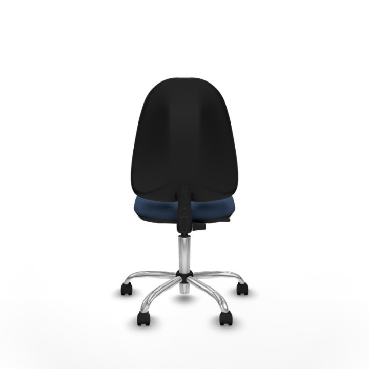 Algarra CP similpiel azul marino  base cromada ruedas nailon 50mm