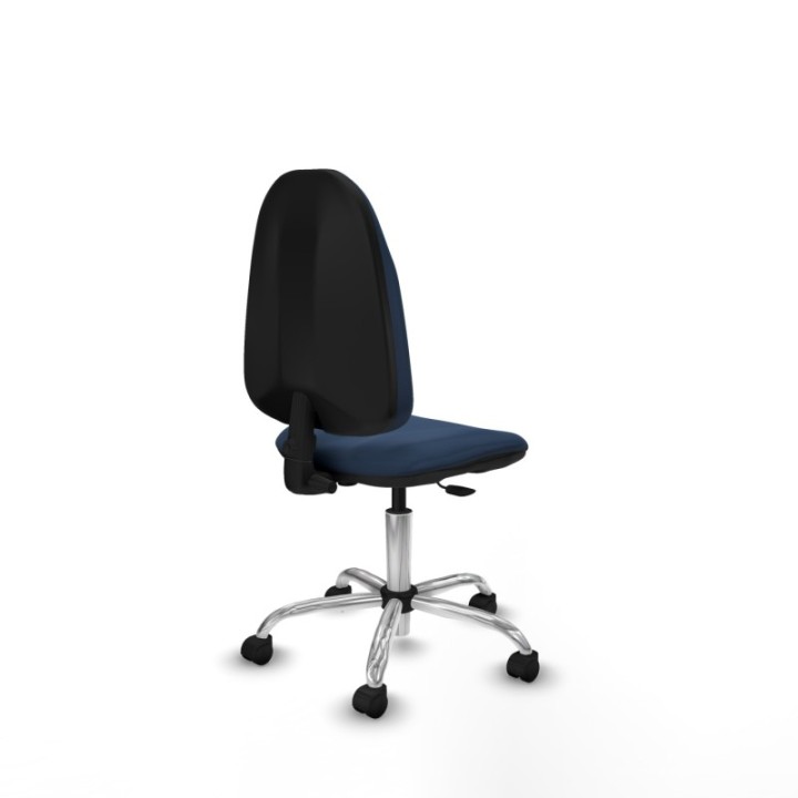 Algarra CP similpiel azul marino  base cromada ruedas nailon 50mm