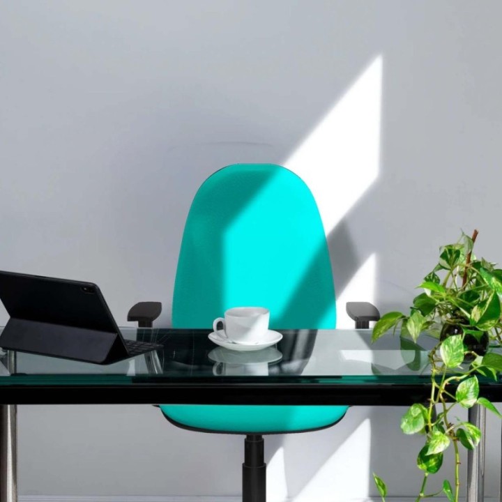 Algarra CP similpiel azul marino brazos 1D base poliamida ruedas autofrenantes 50mm