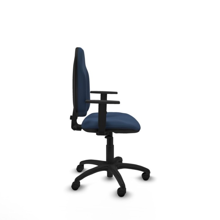 Algarra CP similpiel azul marino brazos 1D base poliamida ruedas nailon 50mm