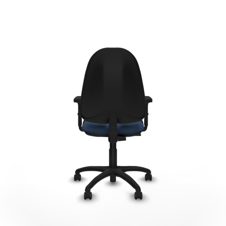 Algarra CP similpiel azul marino brazos 2D base poliamida ruedas autofrenantes 50mm