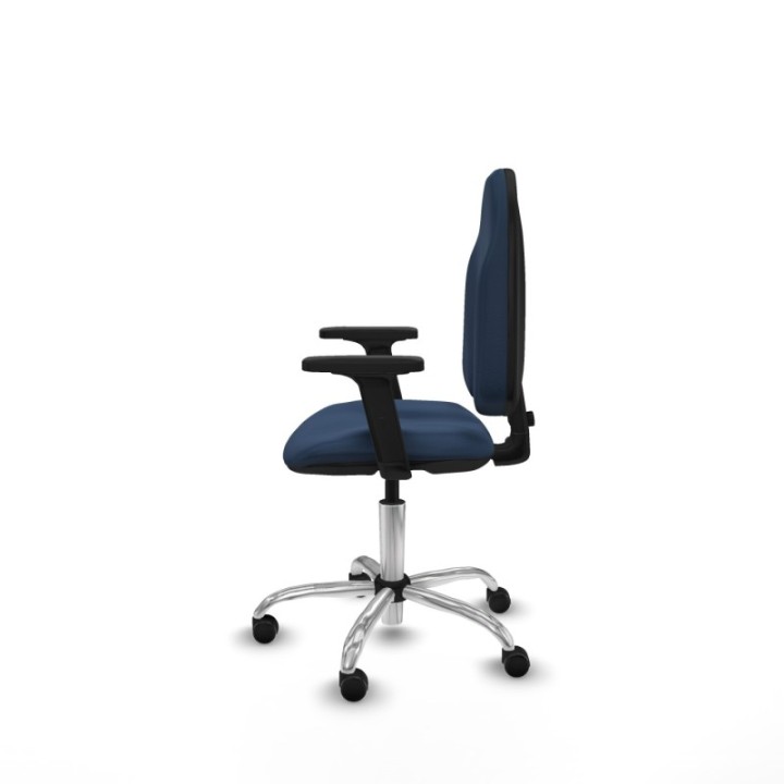 Algarra CP similpiel azul marino brazos 2D base cromada ruedas engomadas 50mm