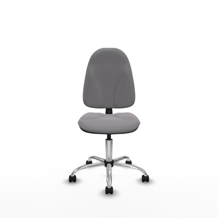 Algarra CP similpiel gris  base cromada ruedas nailon 50mm