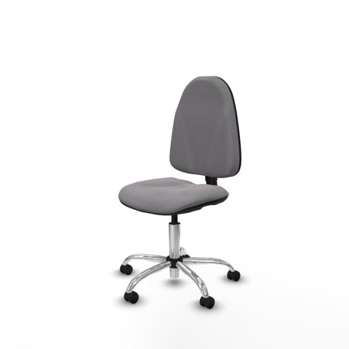 Algarra CP similpiel gris  base cromada ruedas engomadas 50mm