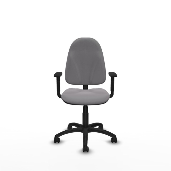 Algarra CP similpiel gris brazos 1D base poliamida ruedas autofrenantes 50mm