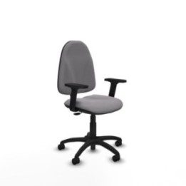 Algarra CP similpiel gris brazos 2D base poliamida ruedas nailon 50mm