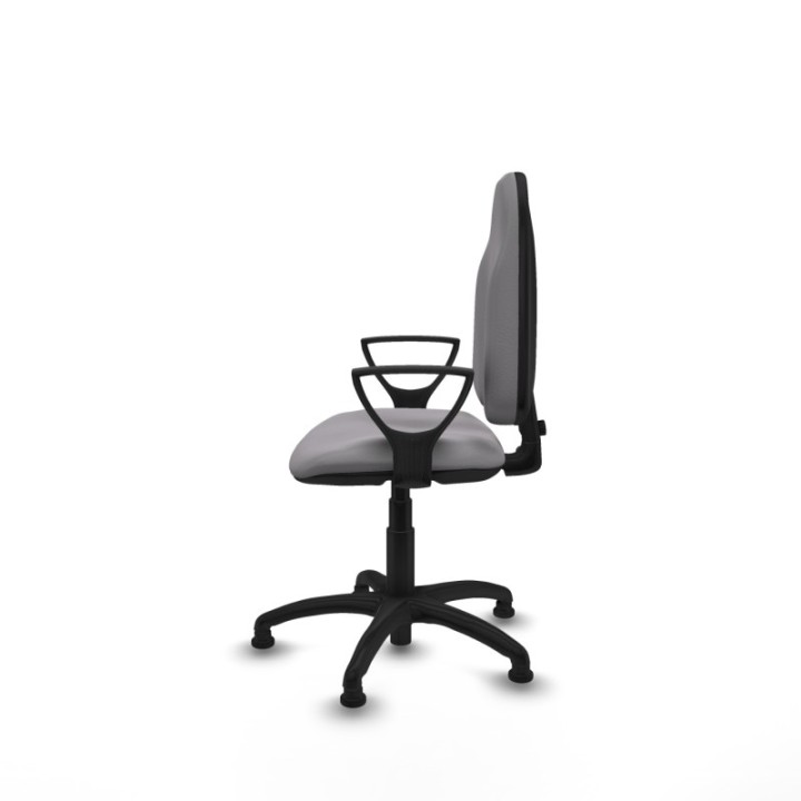 Algarra CP similpiel gris brazos fijos base poliamida topes