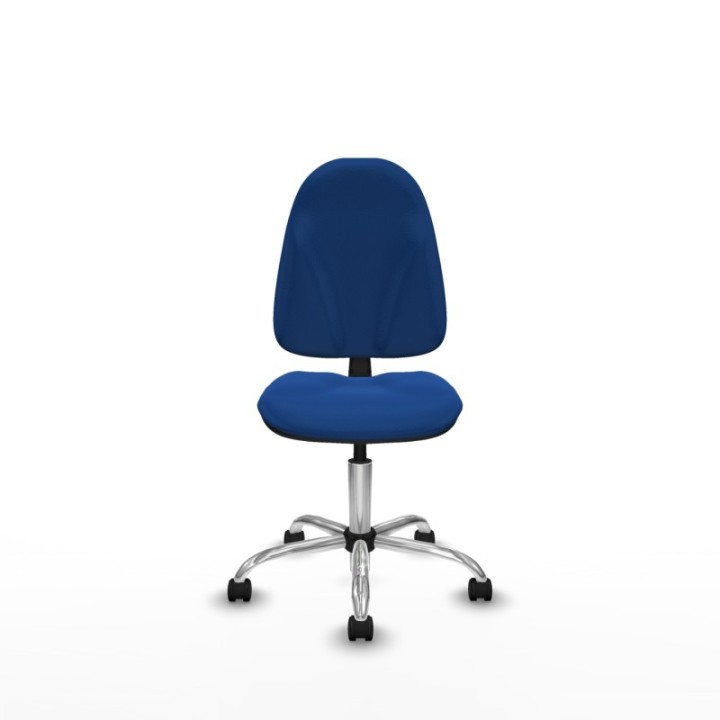 Algarra CP similpiel azul  base cromada ruedas nailon 50mm