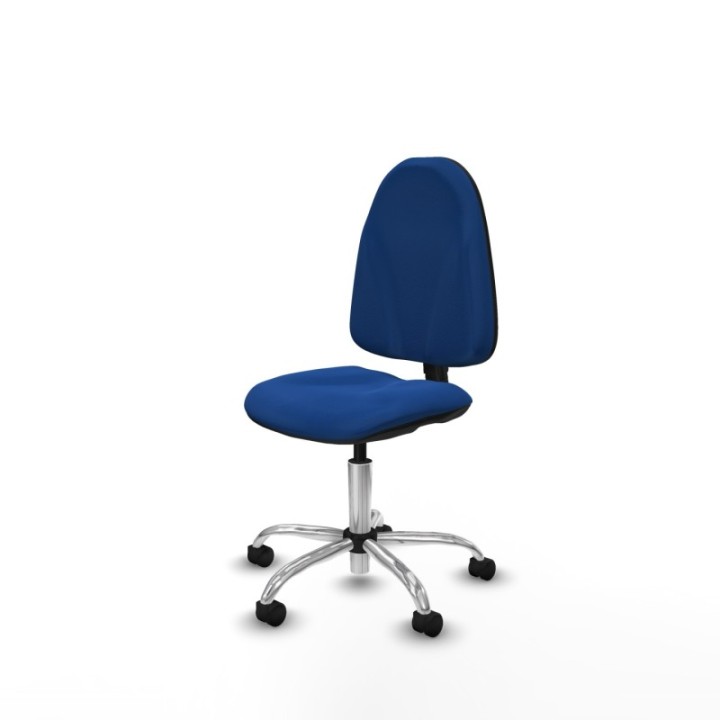 Algarra CP similpiel azul  base cromada ruedas nailon 50mm