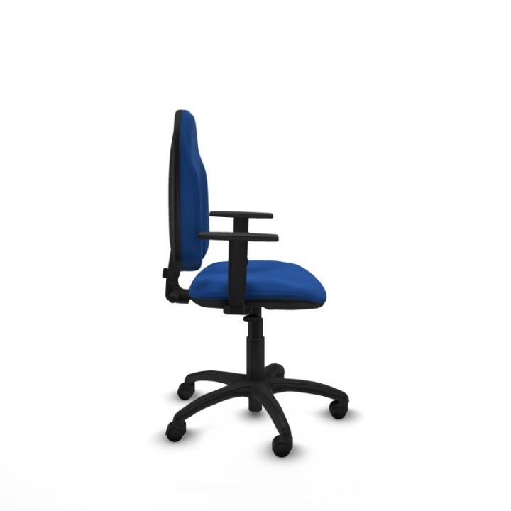 Algarra CP similpiel azul brazos 1D base poliamida ruedas nailon 50mm