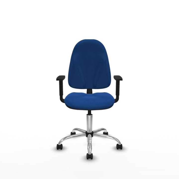 Algarra CP similpiel azul brazos 1D base cromada ruedas engomadas 50mm