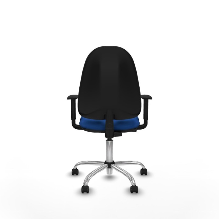 Algarra CP similpiel azul brazos 1D base cromada ruedas engomadas 50mm