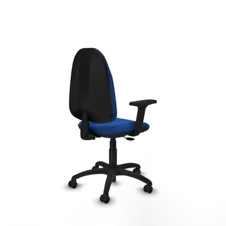 Algarra CP similpiel azul brazos 2D base poliamida ruedas autofrenantes 50mm