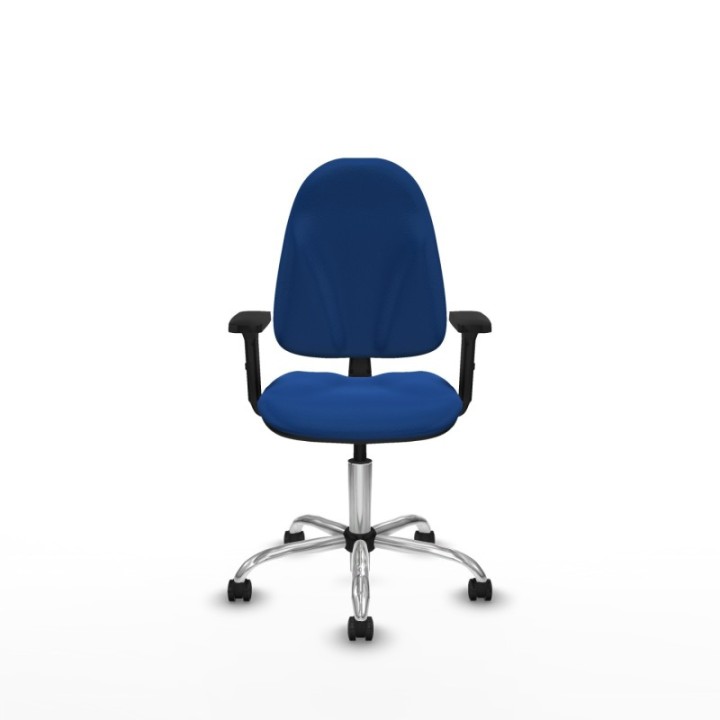 Algarra CP similpiel azul brazos 2D base cromada ruedas engomadas 50mm