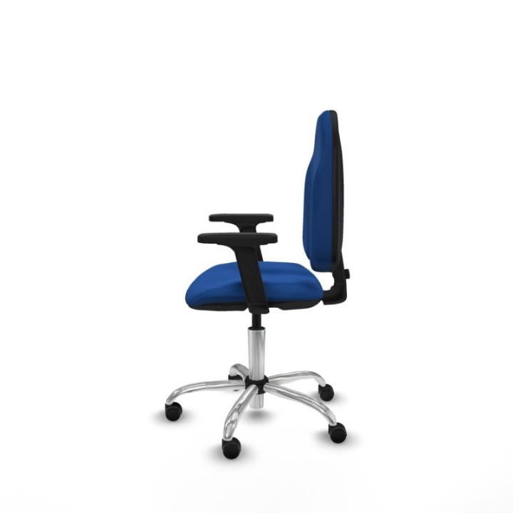 Algarra CP similpiel azul brazos 2D base cromada ruedas engomadas 50mm