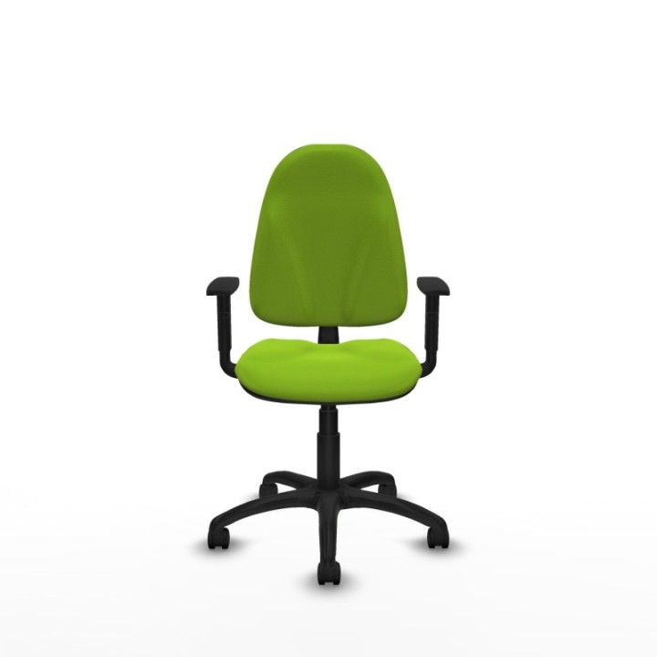 Algarra CP similpiel pistacho brazos 1D base poliamida ruedas nailon 50mm