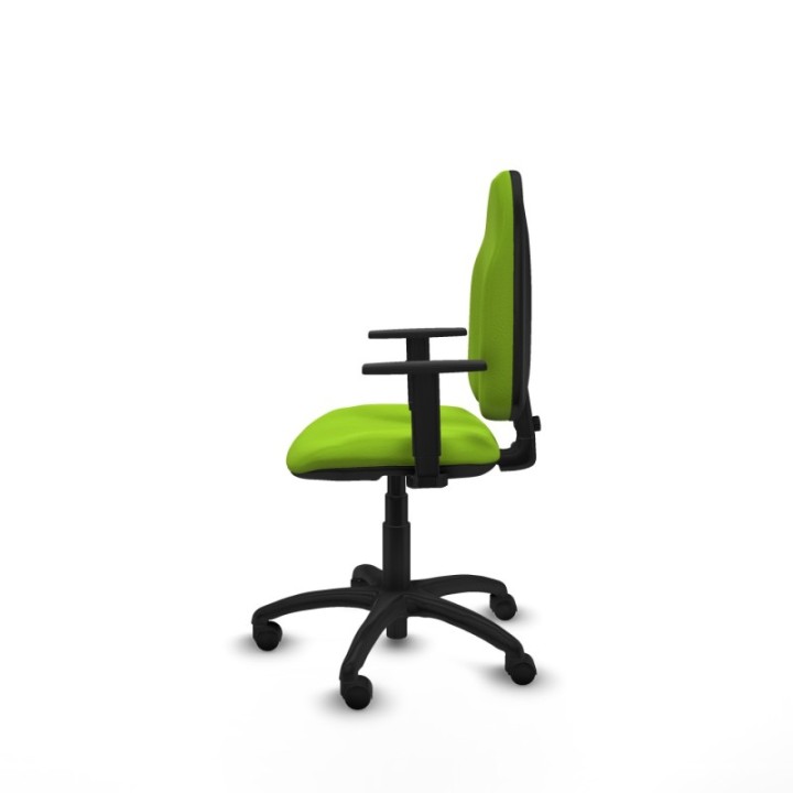 Algarra CP similpiel pistacho brazos 1D base poliamida ruedas nailon 50mm