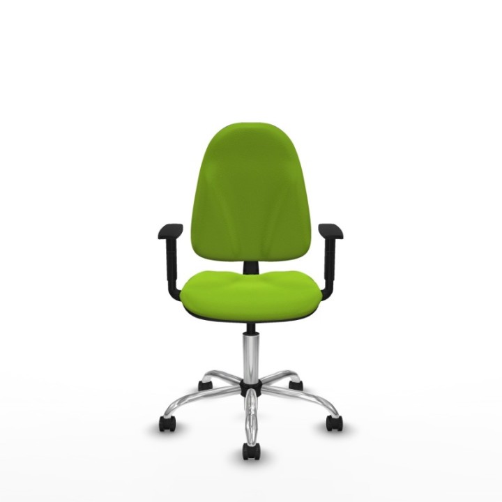 Algarra CP similpiel pistacho brazos 1D base cromada ruedas autofrenantes 50mm