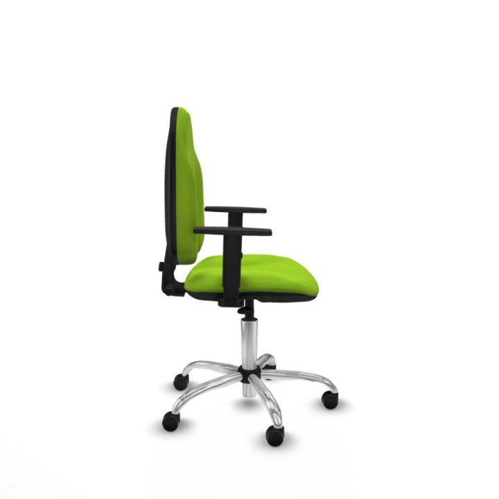 Algarra CP similpiel pistacho brazos 1D base cromada ruedas autofrenantes 50mm