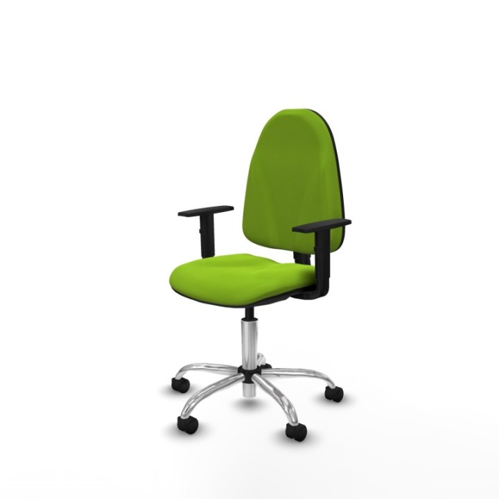 Algarra CP similpiel pistacho brazos 1D base cromada ruedas nailon 50mm