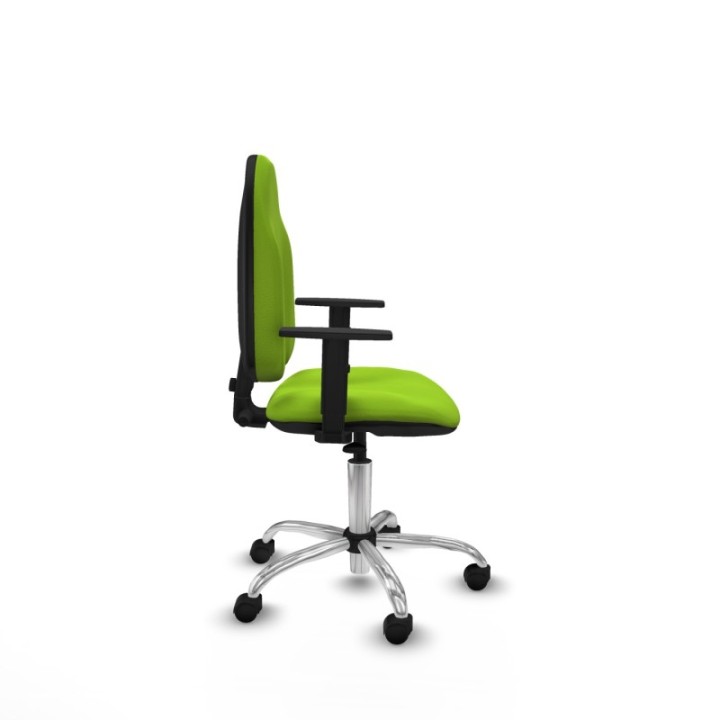 Algarra CP similpiel pistacho brazos 1D base cromada ruedas nailon 50mm