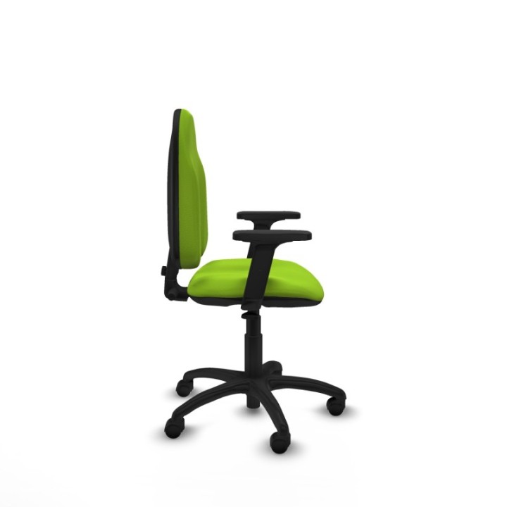 Algarra CP similpiel pistacho brazos 2D base poliamida ruedas nailon 50mm