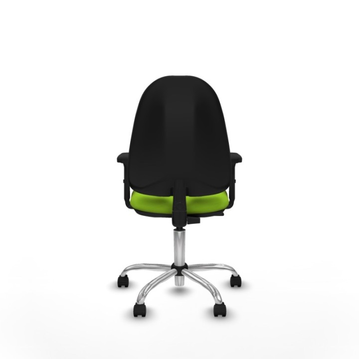 Algarra CP similpiel pistacho brazos 2D base cromada ruedas nailon 50mm