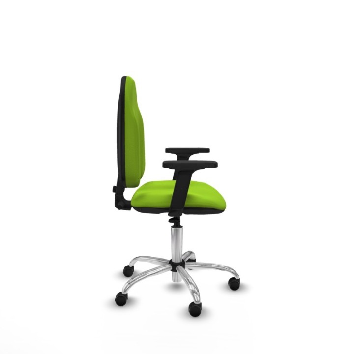 Algarra CP similpiel pistacho brazos 2D base cromada ruedas engomadas 50mm