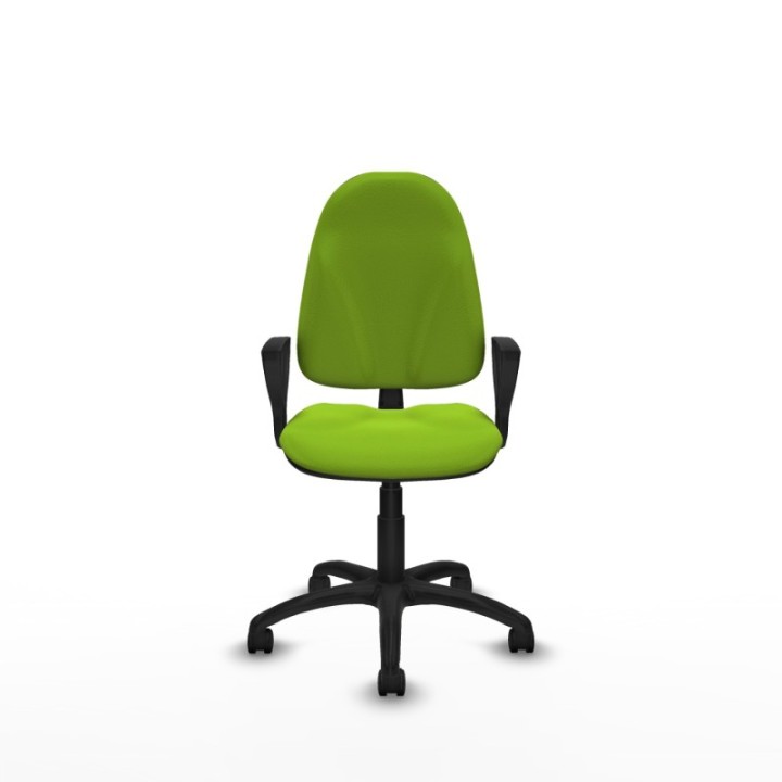 Algarra CP similpiel pistacho brazos fijos base poliamida ruedas nailon 50mm