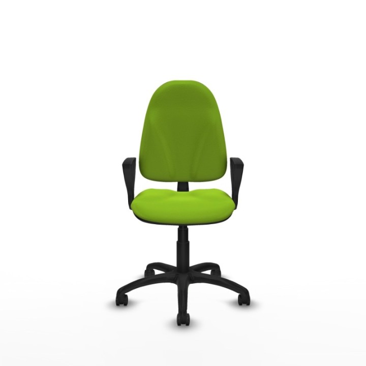 Algarra CP similpiel pistacho brazos fijos base poliamida ruedas engomadas 50mm