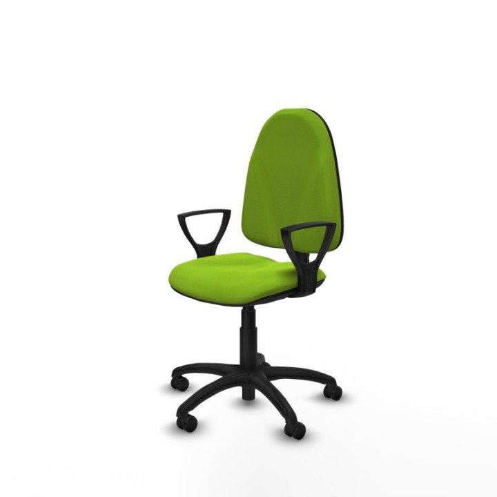 Algarra CP similpiel pistacho brazos fijos base poliamida ruedas engomadas 50mm