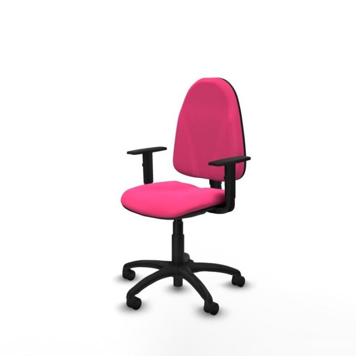 Algarra CP similpiel rosa brazos 1D base poliamida ruedas nailon 50mm